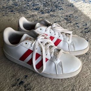 Adidas White and Red 6.5 Womens
